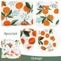 ZandH Global Clementine Baby Bamboo Cotton Muslin Swaddle Blanket, Bib, Burp Cloth, Bandana Bib Set. Soft, Lightweight and Breathable. Swaddle, Nursing Cover, Playmat and Stroller Cover