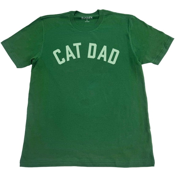Zanden Cat Dad Tee Green Large