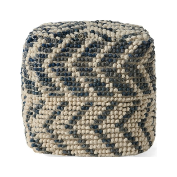 Bonnie Boho Wool and Cotton Large Ottoman Pouf