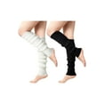 thumbnail image 1 of Zando 2 Pack 80s Womens Knee High Leg Warmers Knit Leg Warmers Winter Ribbed for Party Accessories Black White, 1 of 6