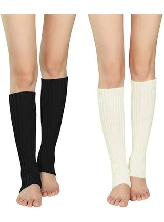 2-pack Rib-knit Leg Warmers - Taupe/cream - Kids