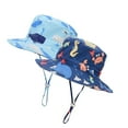 thumbnail image 1 of Zando 2 Pcs Baby Sun Hat Breathable Sun Protection Newborn Sun Hat Wide Brim Baby Boys Girls Bucket Hat for Beach Summer 2 Pack Bule Whale & Sea Club 2-4 Years, 1 of 8