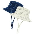 thumbnail image 1 of Zando 2 Pcs Baby Sun Hat Wide Brim UPF 50+ Sun Protection Hats for Toddlers Sombrero Bucket Hat Adjustable for Baby Boys and Grils 2 Pack Dinosaur Navy Dinosaur White 2-4 T, 1 of 7