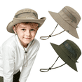 thumbnail image 1 of Zando 2 Pcs Kids Sun Hats Outdoor Wide Brim Fishing Hat for Kids Sun Protection Kids Bucket Hat for Camping Hiking, 1 of 7