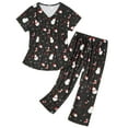 thumbnail image 1 of Zando 2 Piece Pajamas Plus Size for Woman Set Capri Pajamas for Woman Soft Cotton Sleepwear for Woman Top and Capri Pants Pjs Set Black Snowman Size M-3XL, 1 of 7