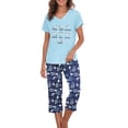 thumbnail image 1 of Zando Womens Pajama Sets 2 Piece Soft Cotton Blend Capri Pajamas Short Sleeve Printed PJs Loungewear M-3XL, 1 of 7