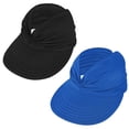 thumbnail image 1 of Zando 2 Pieces Sun Visors for Women UV Protection Sun Hat Stylish Packable Beach Hats with Ponytail Black & Blue, 1 of 6