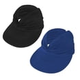 thumbnail image 1 of Zando 2 Pieces Sun Visors for Women UV Protection Sun Hat Stylish Packable Beach Hats with Ponytail Black & Navy Blue, 1 of 6
