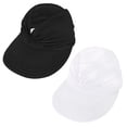 thumbnail image 1 of Zando 2 Pieces Sun Visors for Women UV Protection Sun Hat Stylish Packable Beach Hats with Ponytail Black & White, 1 of 6
