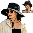 thumbnail image 1 of Zando 2-in-1 Sun Hats for Women 2026 UPF50+ Waterproof Foldable Bucket Hat with Zip-Off Wide Brim for Fishing Hiking Black, 1 of 6