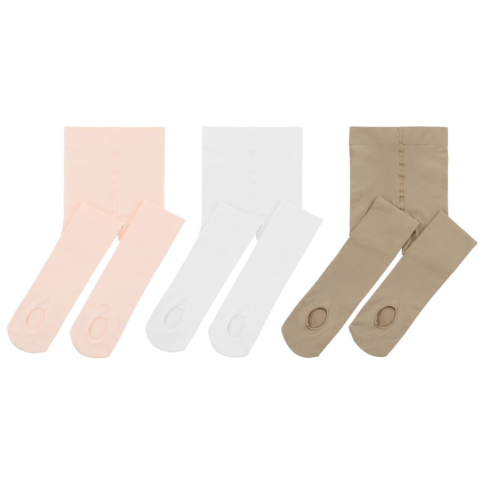 Zando 3 Pairs Ultra Soft Toddler Ballet Tights Opaque Foot Hollow Dance
