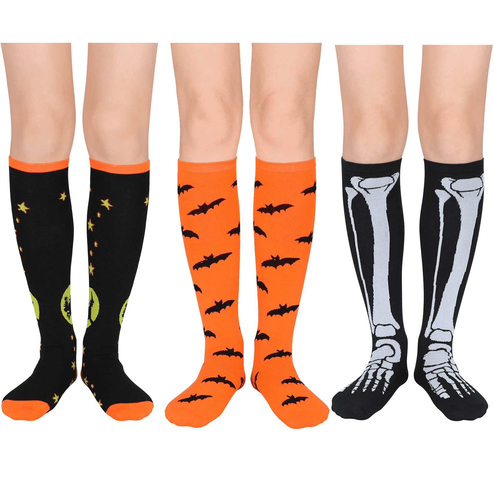 Zando 3 Pairs Womens Halloween Knee High Socks Long Crazy Socks for ...