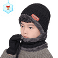 thumbnail image 1 of Zando 3Pcs Kids Winter Hat Gloves Scarf Set Beanie Hat with Fleece Lined Circle Scarf Touch Screen Mittens, 1 of 5