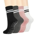 thumbnail image 1 of Zando 4 Pairs Pilates Socks with Grips Non Slip Socks Womens Yoga Socks with Grips for Women Barre Socks Grip Socks Soccer, 1 of 5