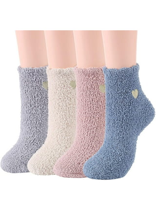 KOHL'S 2 Pairs of Fuzzy Socks Size 9-11 Black Blue Brown Pink Set
