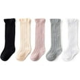 thumbnail image 1 of Zando 5 Pairs Infant Socks Baby Girls Tube Socks Cute Cable Knit Socks Ruffled Toddler Stockings 5 Colorful Colors S 3-12 Months, 1 of 7