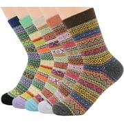 ZANDO 5 Pairs Womens Wool Socks Winter Fuzzy Socks Thick Soft Warm Knit Cozy Themal Causal Sock Crew Casual Socks US 5-10