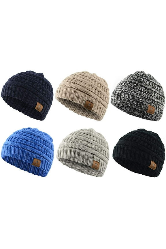 Baby Beanies Infant Toddler Beanie Winter Hat Warm Knit Kids Beanie Caps for Boys Girls 6 Pack-Mix Color 6-36 Months
