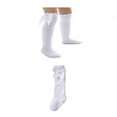 thumbnail image 1 of Zando Baby Girl Knee High Socks Cotton Newborn Socks with Bow Long Toddler Girl Socks 6-18 Months White, 1 of 5