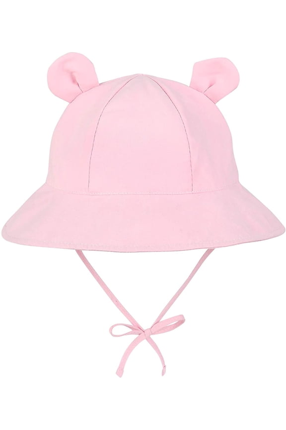 Baby Girl Sun Hat Sun Protection Baby Boy Sun Hat Cute Sun Hat for Baby Summer Beach Toddler Sun Hat Light Pink 0-6Months