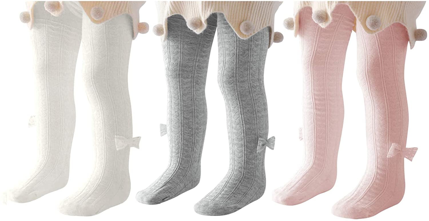 Zando Baby Girl Tights Thick Cable Knit Leggings Stockings Cotton Pantyhose for Newborn Infant