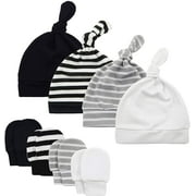 Zando Baby Hat Mittens Newborn Hats for Boys Baby Hats 0-6 Months Winter Beanie Caps 4 Pack 2 0-6 Months