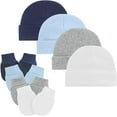 thumbnail image 1 of Zando Baby Hat Mittens Newborn Hats for Boys Baby Hats 0-6 Months Winter Beanie Caps 4 Pack 3 0-6 Months, 1 of 5