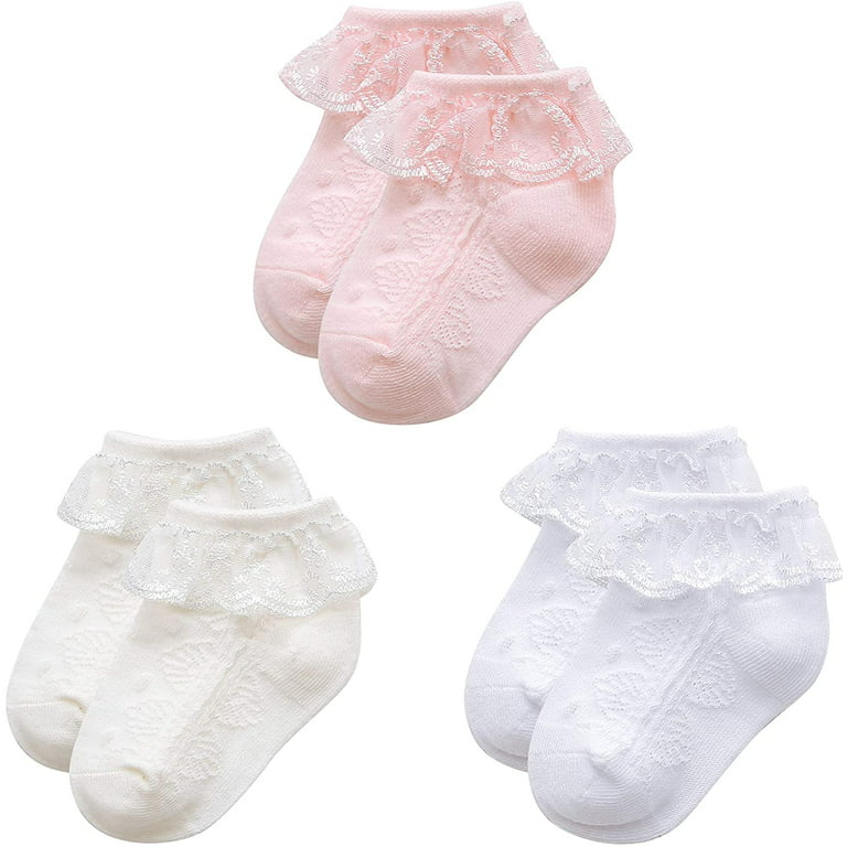 Rising Star Infant Socks For Baby Girls, Crew Ankle Cotton Infant Socks  6-12 Months- 8 Pack (pink/purple) : Target