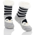 thumbnail image 1 of Zando Baby Toddler Socks with Grippers Ultra Soft Fuzzy Slipper Socks for Boys Warm Thick Fluffy Grip Socks Black Penguin XL, 1 of 6