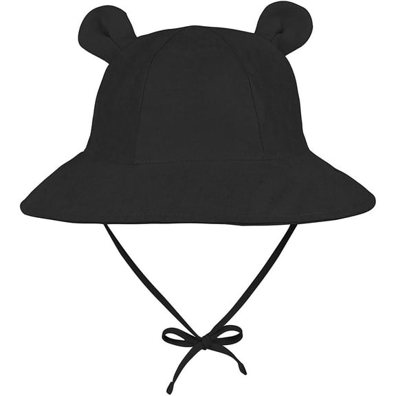 Zando Baby Toddler Sun Bucket Hats Wide Brim Beach Hats Infants Girls Cap Sun Protection Summer Kid Hat Black 12-24Months