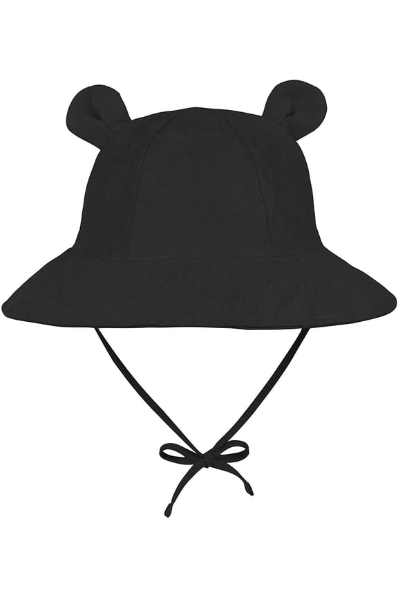 Baby Toddler Sun Bucket Hats Wide Brim Beach Hats Infants Girls Cap Sun Protection Summer Kid Hat Black 12-24Months