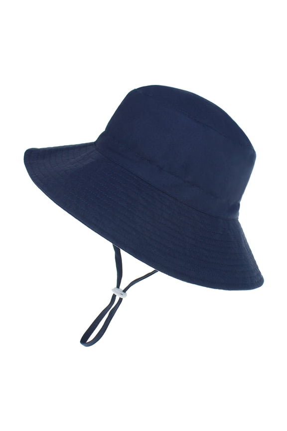 Beach Baby Sun Hat UPF 50+ Sun Protection Wide Brim Summer Baby Boy Bucket Hats Cute Toddler Sun Hats for Boy Navy L