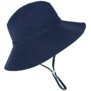 Zando Beach Baby Sun Hat UPF 50+ Sun Protection Wide Brim Summer Baby Boy Bucket Hats Cute Toddler Sun Hats for Boy Navy S