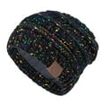 thumbnail image 1 of Zando Beanie Hats Satin Lined Winter Hats for Women Soft Stretch Cable Knit Womens Beanies Slouchy Beanie Hat Black Yarn, 1 of 5