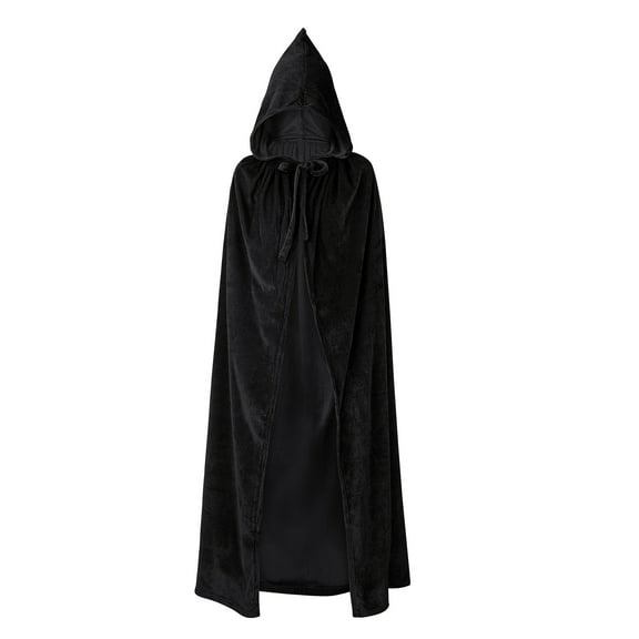 Zando Black Cloak with Hood Kids Hooded Cloak Cape Velvet Cloak Cape with Hooded for Family Party 80 cm