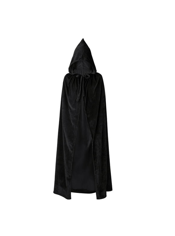 Black Cloak with Hood Kids Hooded Cloak Cape Velvet Cloak Cape with Hooded for Party 100 cm
