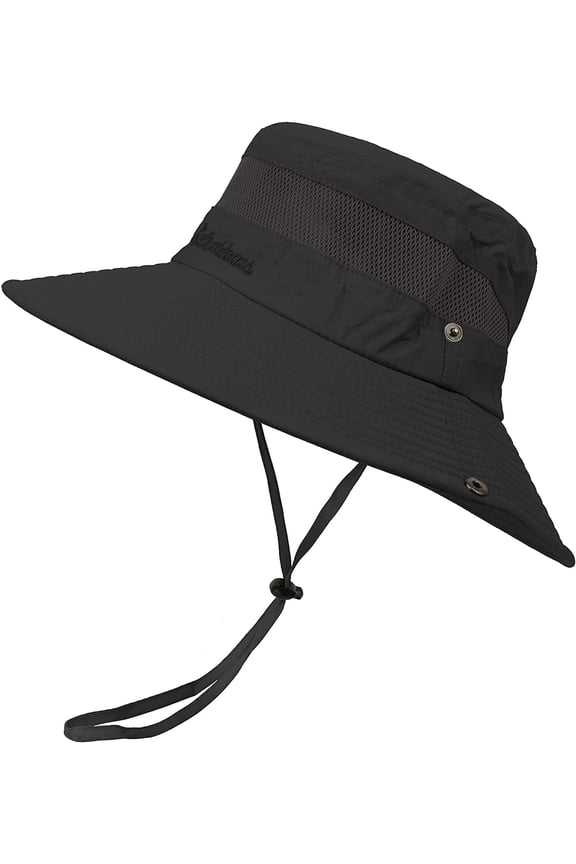 Breathable Wide Brim Boonie Hat Outdoor Waterproof UPF 50+ Sun Protection Mesh Safari Sun hat for Travel Fishing