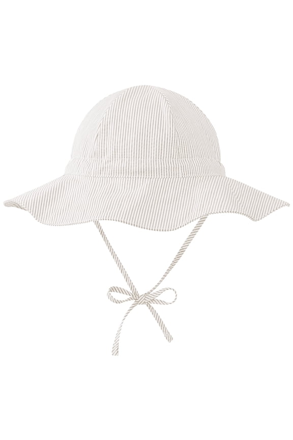 Cotton Baby Sun Hat Breathable Wide Brim Infant Toddler Sun Hat Baby Boy Girl Sun Hat Summer Hat Sun Protection Beige 6-12 Months