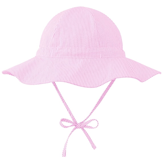 Zando Cotton Baby Sun Hat Breathable Wide Brim Infant Toddler Sun Hat Baby Boy Girl Sun Hat Summer Hat Sun Protection Pink 6-12 Months