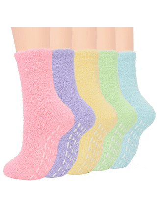 JeashCHAT Women Winter Thick Slipper Socks With Grippers Non Slip Warm  Fuzzy Socks