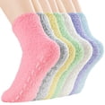 thumbnail image 1 of Zando 7 Pairs Fuzzy Socks for Women Non Slip Hospital Socks with Grips Cozy Fluffy Slipper Socks Soft Grippy Socks Gifts, 1 of 5
