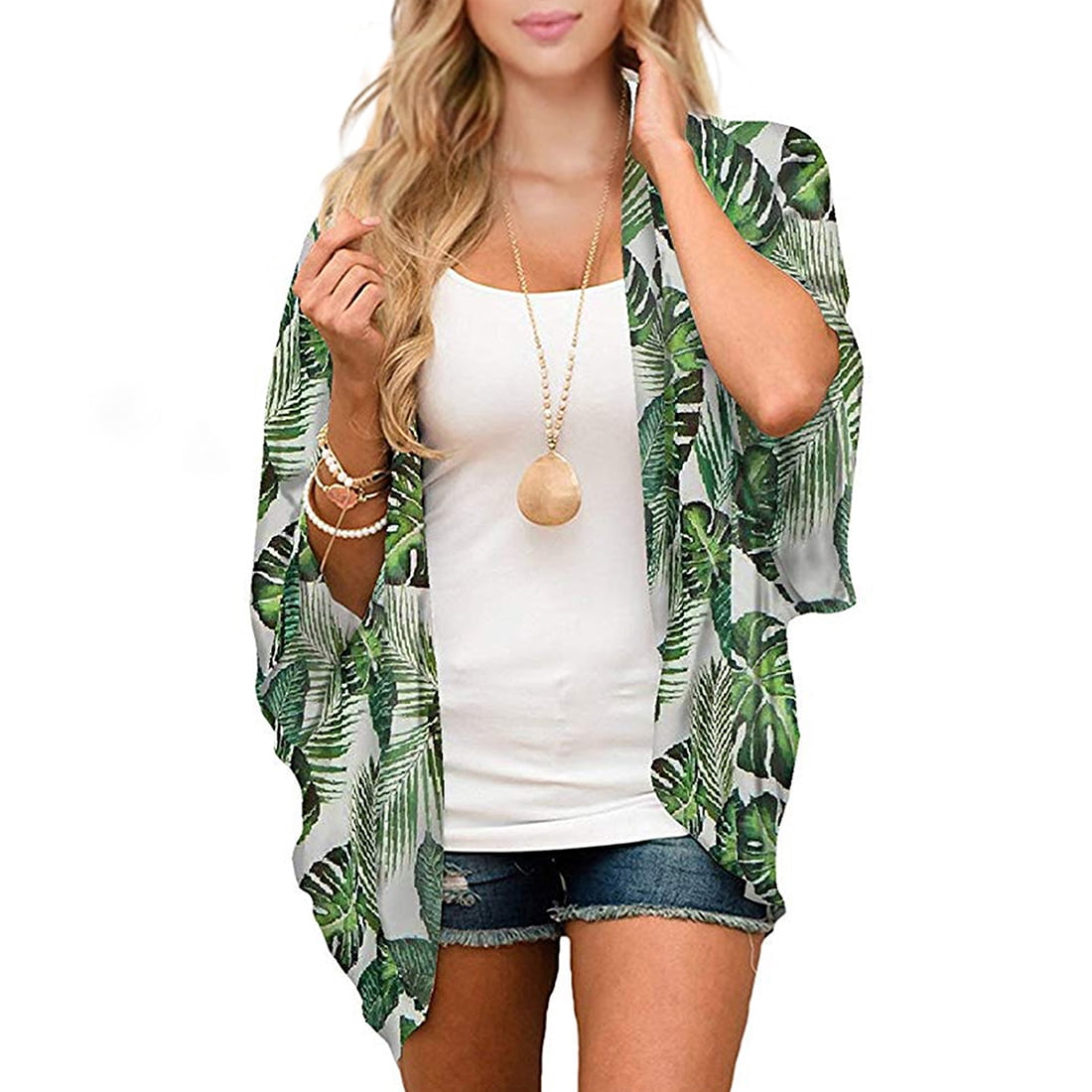 Zando Floral Kimono Cardigans for Women Loose Open Front Kimono