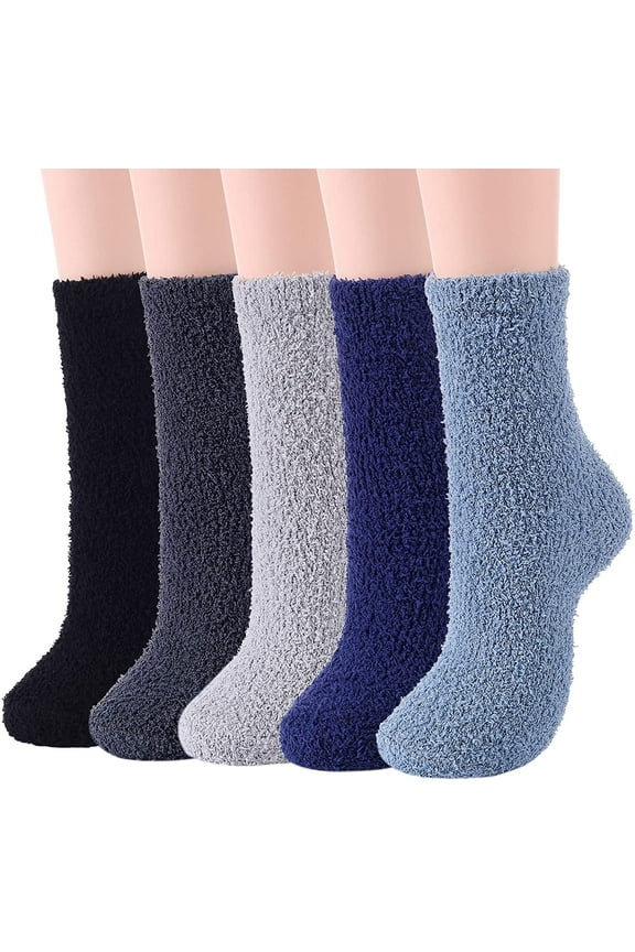 Fuzzy Cozy Socks Women Fluffy Plush Crew Slipper Sock For Girls Warm for Winter