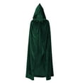 thumbnail image 1 of Zando Green Cloak with Hood Kids Hooded Cloak Cape Velvet Cloak Cape with Hooded for Family Party 100 cm, 1 of 7