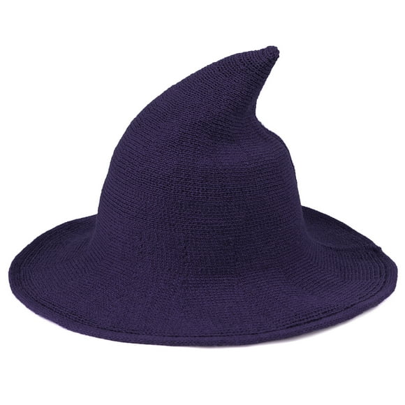 Zando Halloween Witch Hats for Women Wool Wizard Hat for Cosplay Costume Party Purple
