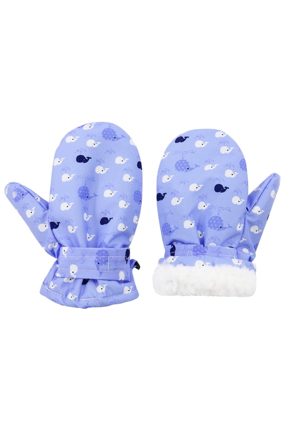 Kids Ski Mittens Girls Boys Ski Gloves Waterproof Warm Snow Gloves for Winter Outdoor Activities Little Whale M