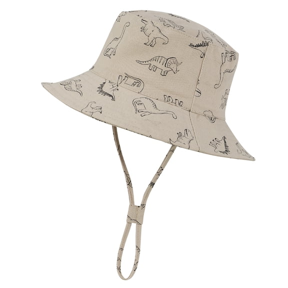 Zando Kids Sun Hat with Chin Strap Boys Girls Sun Protection Hats Cute Breathable Caps Dinosaur Khaki 2-4 T