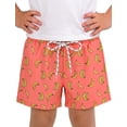thumbnail image 1 of Zando Kids Swim Trunks Toddler Boys Swim Shorts with Boxer Brief Liner Quick Dry Boys Bathing Suit Pink Banana 6 Years, 1 of 6