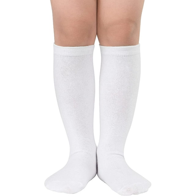 Zando Kids Toddler Soccer Socks Knee High Tube Socks Three Stripes Cotton Cute Sport Stocking