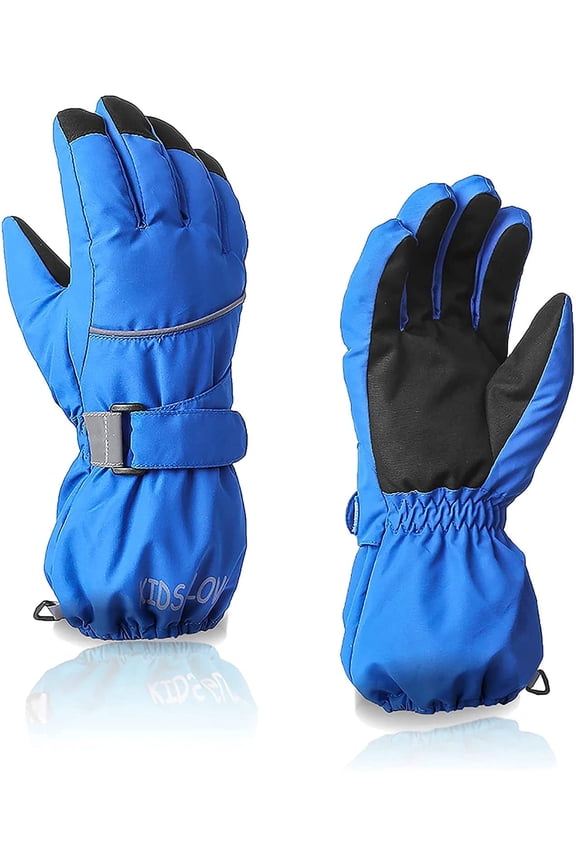 Kids Snow Gloves for Kids Gloves Winter Ski Gloves Waterproof Toddler Snow Gloves for Girls Boys Outdoor Sports Blue 11-14 years
